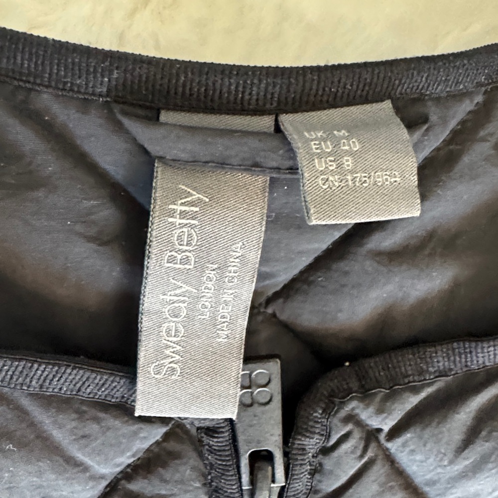 CLEARANCE - Sweaty Betty Black Quilted “On The Move” Jacket Size 8 Lightweight - Picture 2 of 3